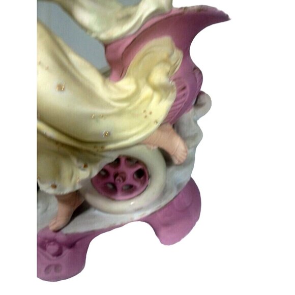 Antique  c1900 Cherub Angel Chauffeur Driving Woman Goddess Vintage Car Figurine - Picture 13 of 16